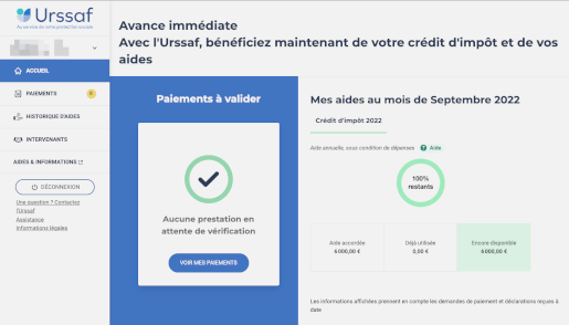 espace personnel - guide avance immédiate