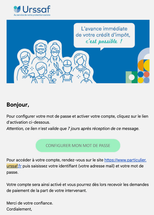 mail confirmation - guide avance immédiate